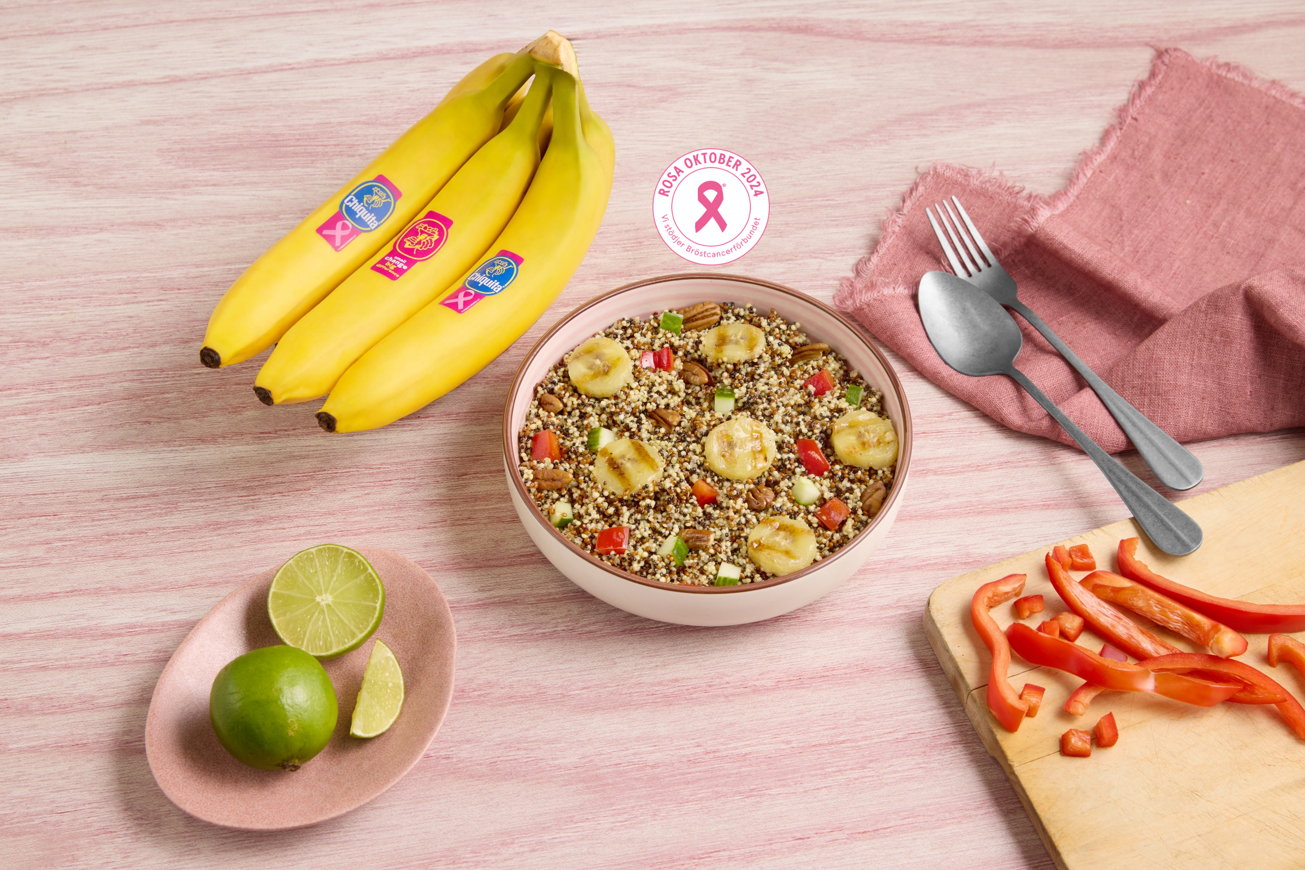 Quinoasallad med grillade Chiquita-bananer