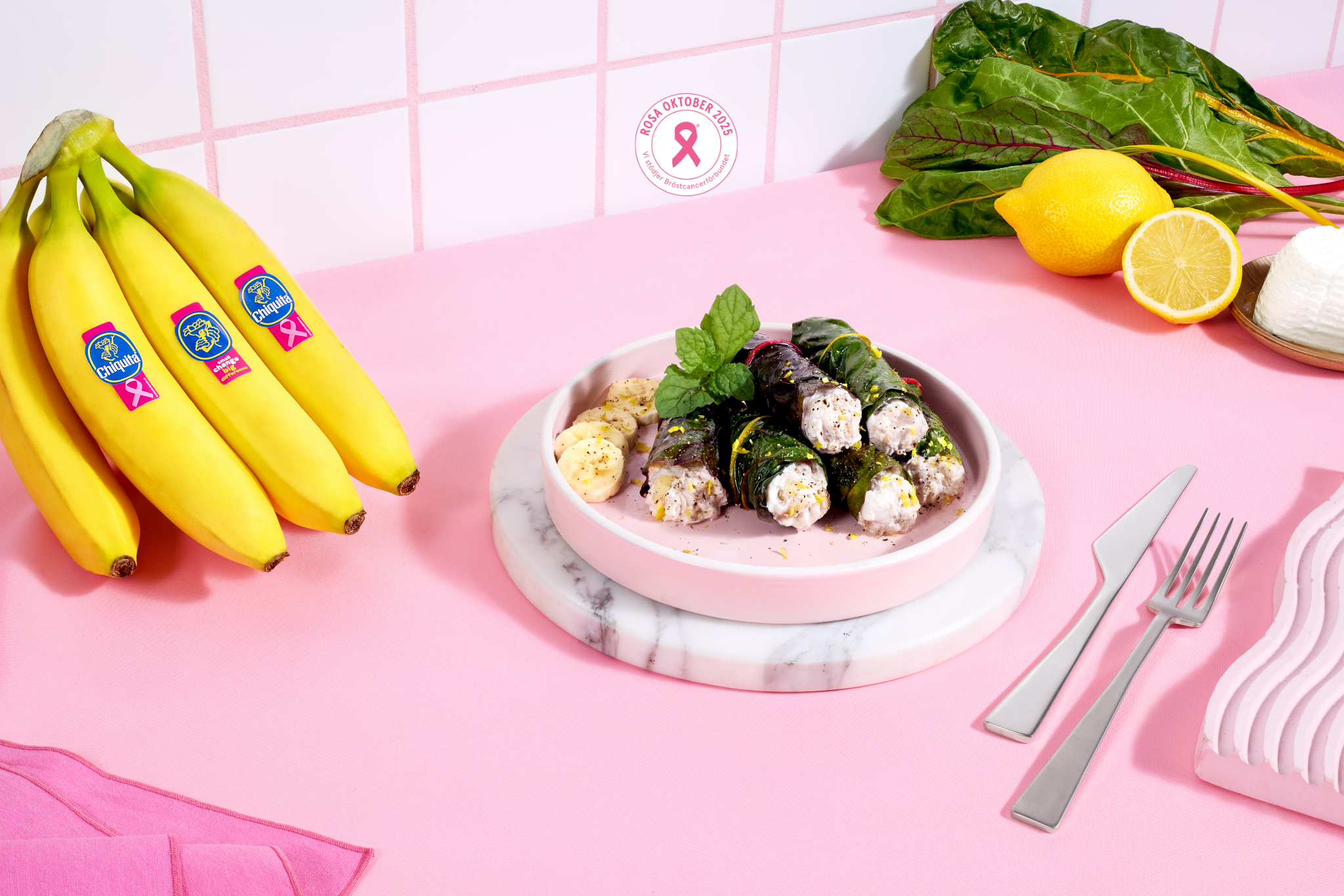 Mangoldrullar med Chiquita-banan och ricotta