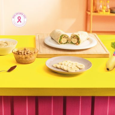 Fullkornswrap med Chiquita-banan, Hummus och Krispiga Kikärtor